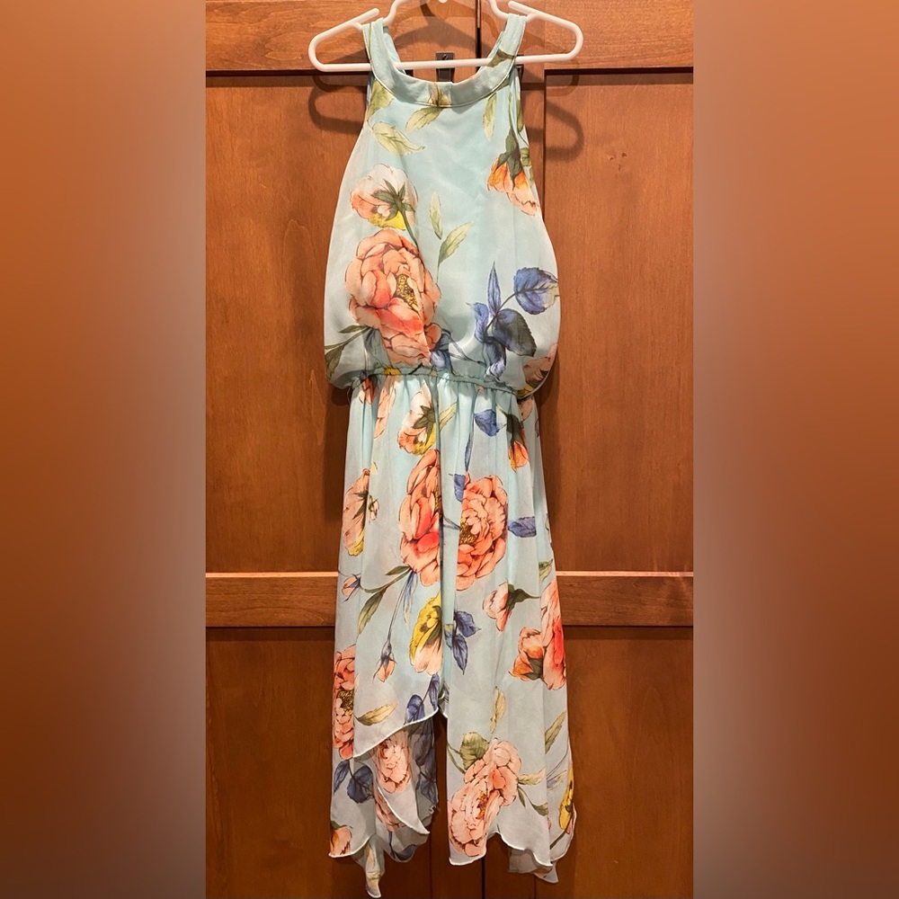 Girls Floral Halter Midi Dress